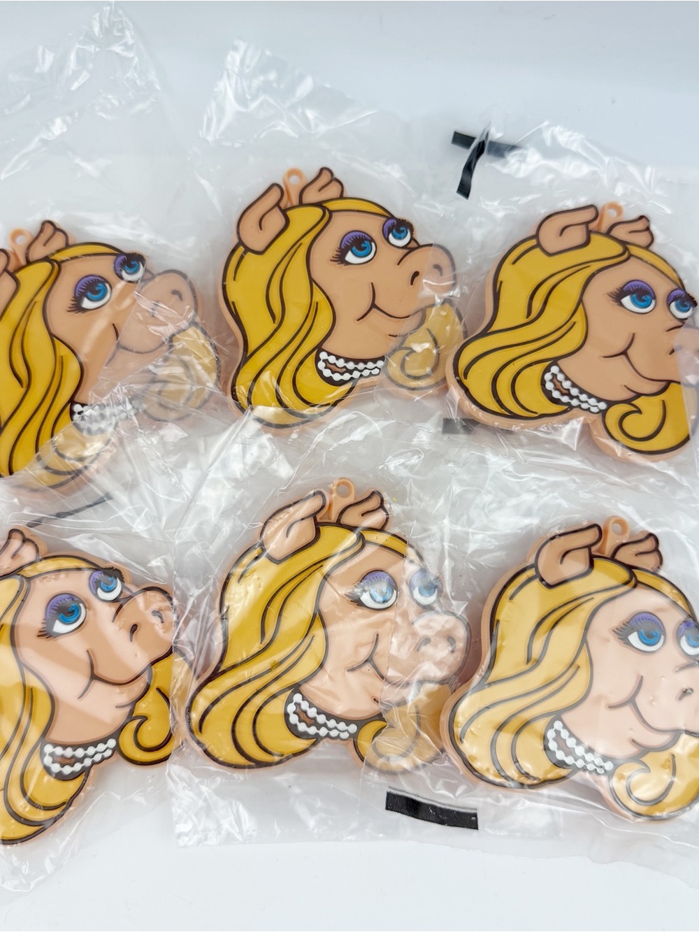Vtg 80s Muppets Miss Piggy Painted Plastic Cookie Cutter 6 Pk New Sealed Kitschy